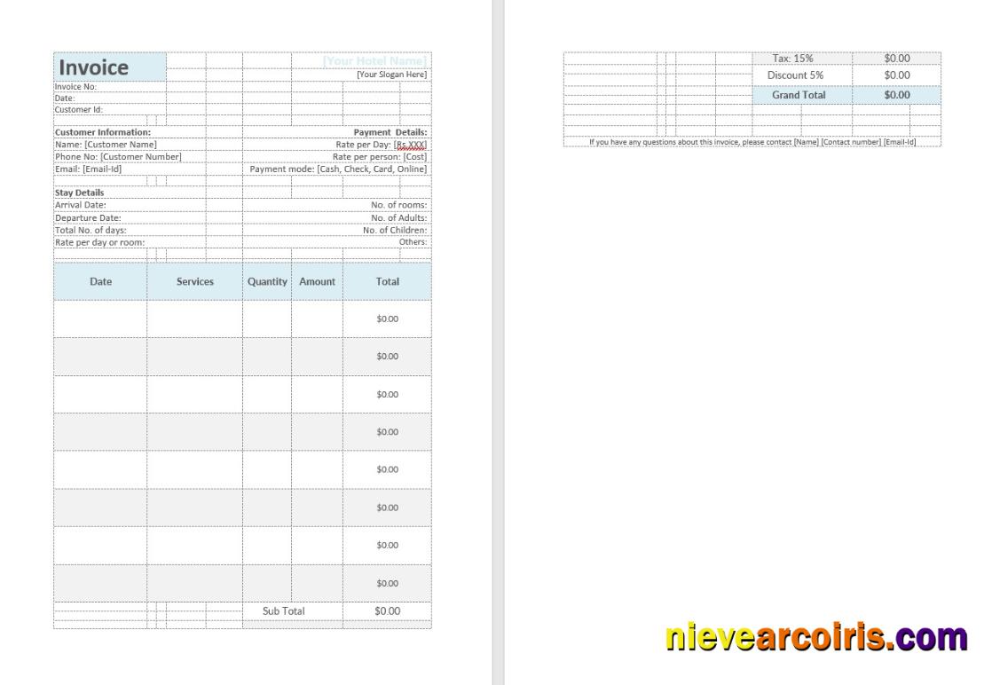 Hotel Invoice